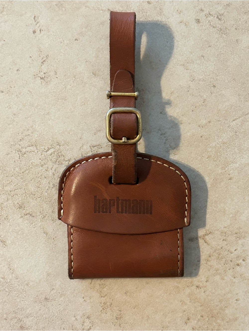 Hartmann Brown Leather Luggage Bag Tag